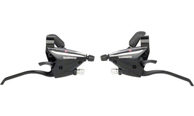 Shimano ST-EF65 Set Leve Cambio E Freno 3x7 V-Brake Per Mountain Bike – 21 Velocità – Nero