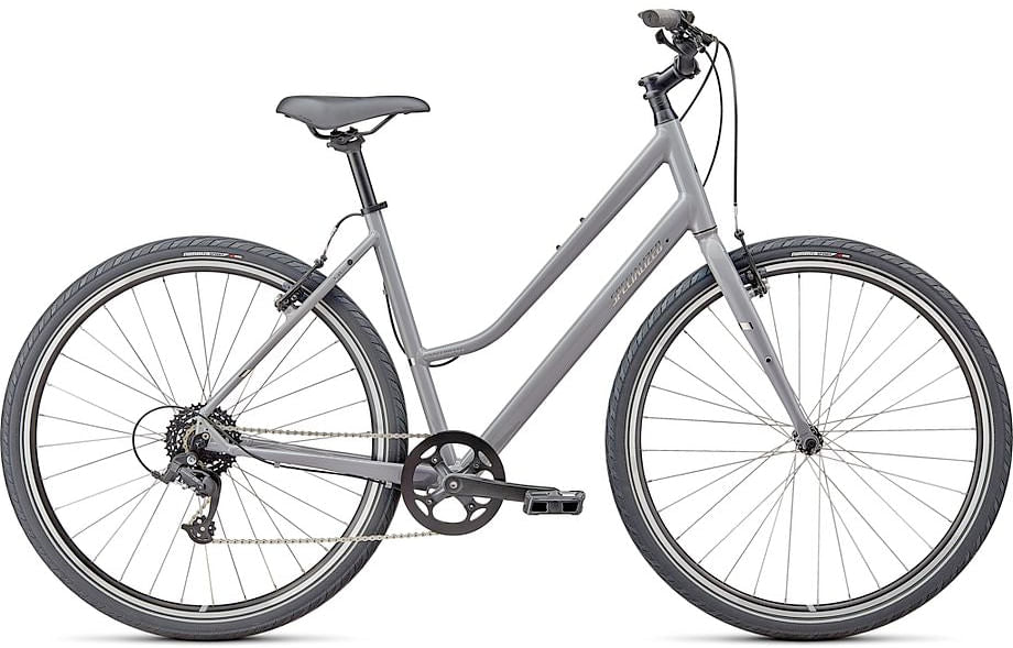crossrad fitnessbike Specialized Crossroads 1.0 Step Through, Gloss Cool Grey / Chrome M