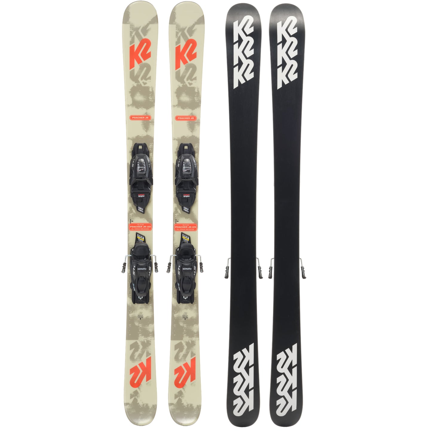 k2 poacher jr. kids’ skis with fdt 7.0 bindings 2024