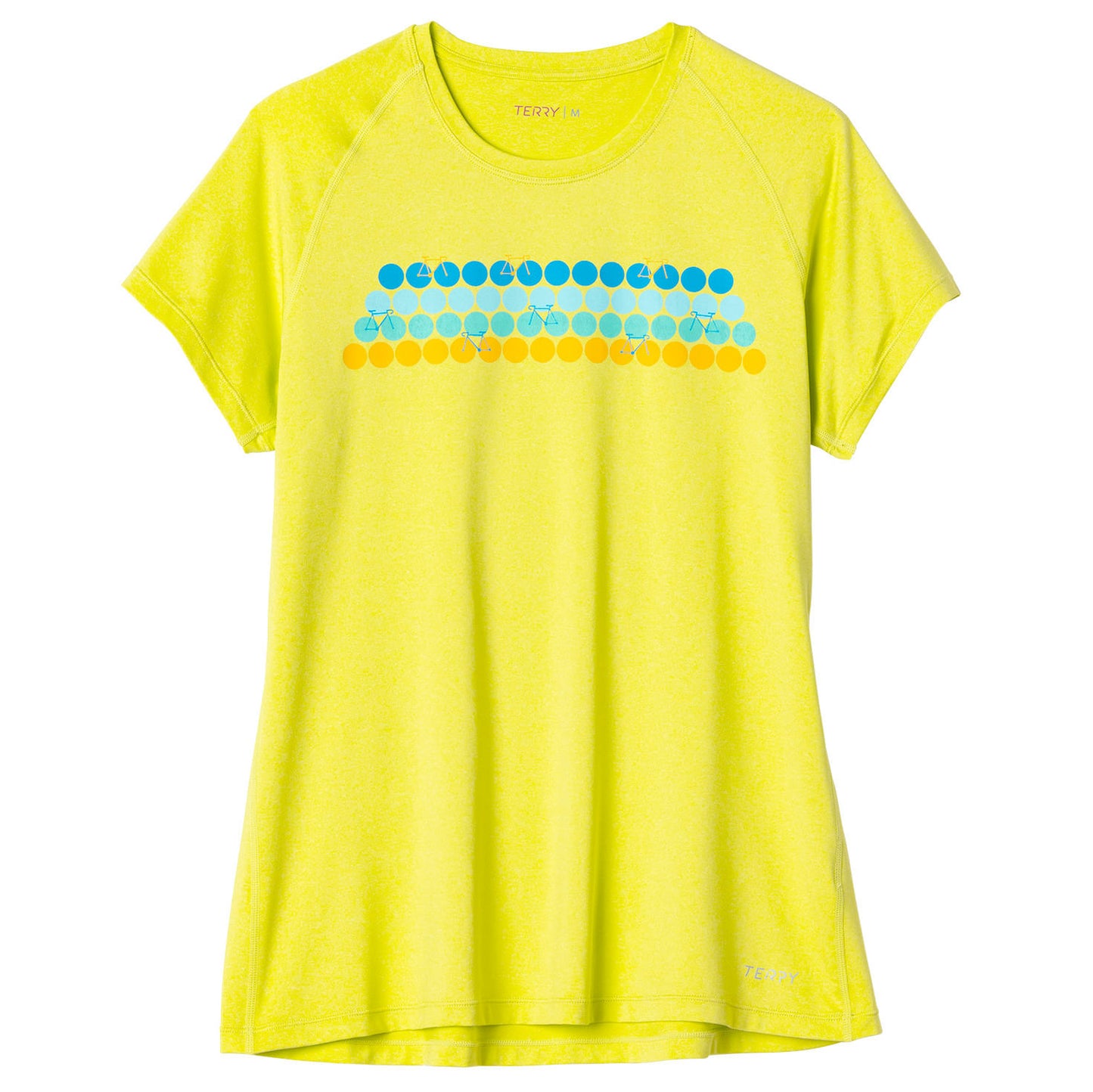 terry women’s tech tee flow-color-margarita | dots
