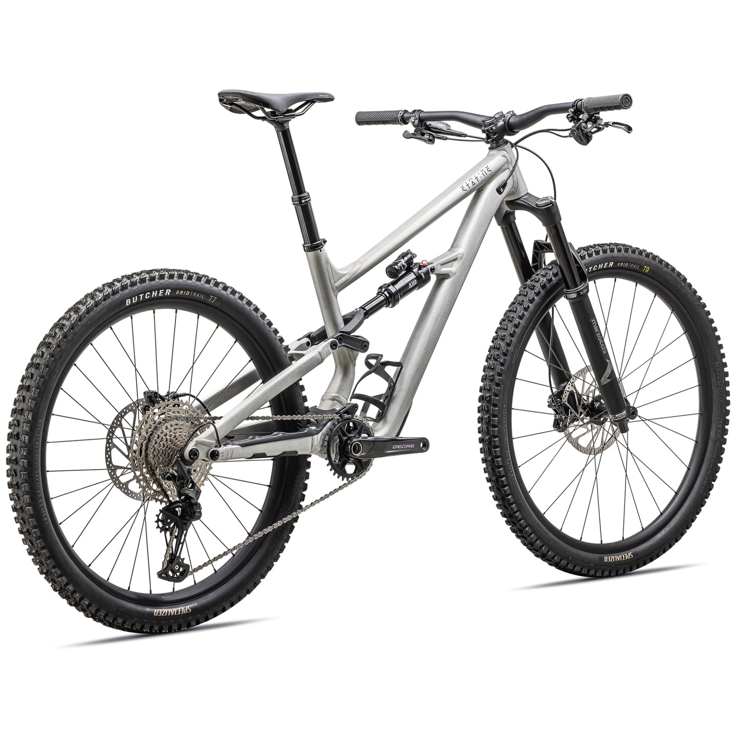 specialized 2024 status 140 2 full suspension mountain bike-color-satin aluminum/obsidian