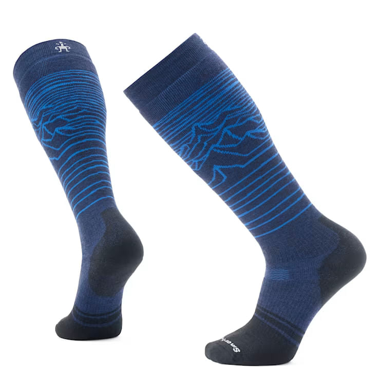 smartwool snowboard full cushion iguchi pattern otc socks-color-deep navy