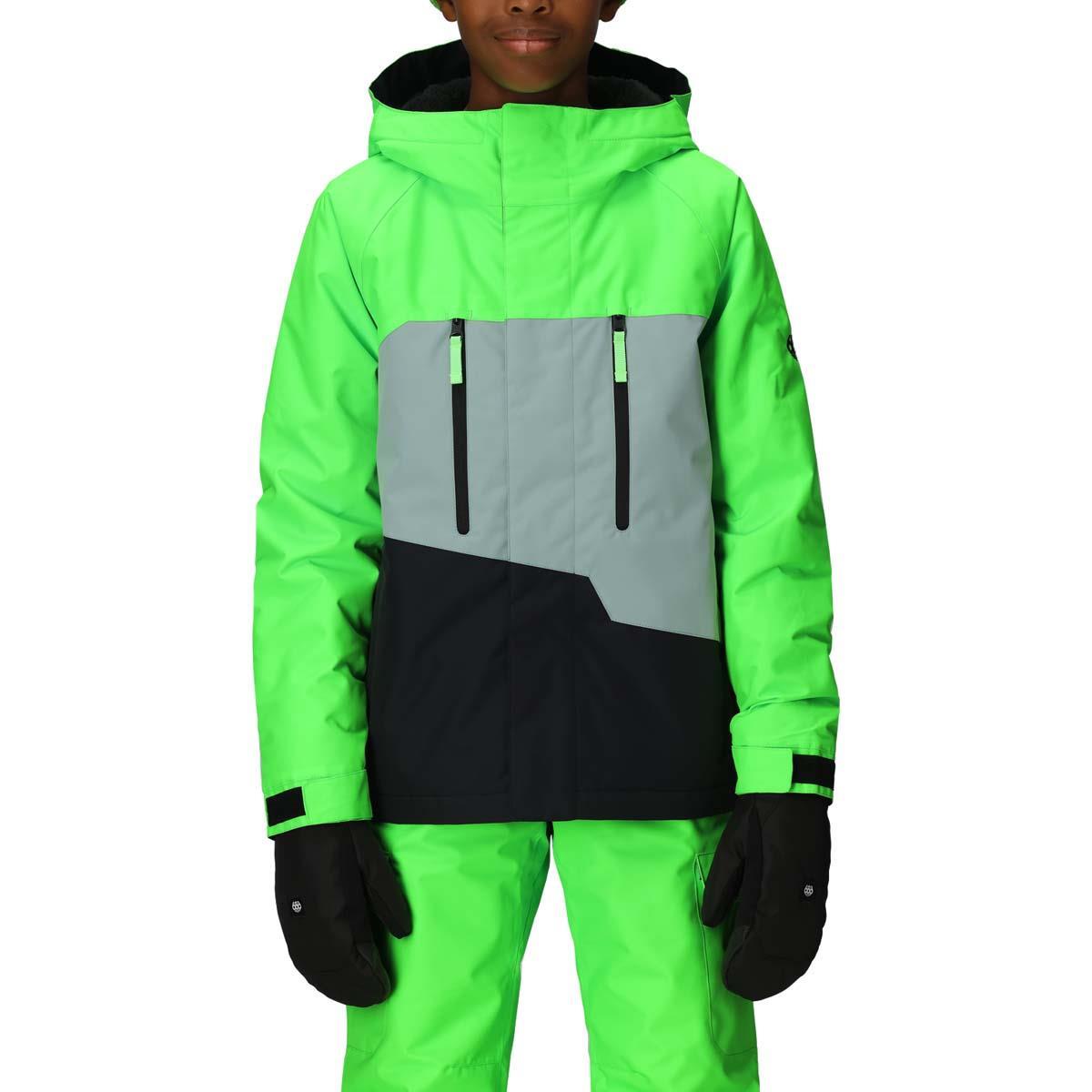 686 Geo Insulated Kids’ Jacket M Borealis Green Colorblock