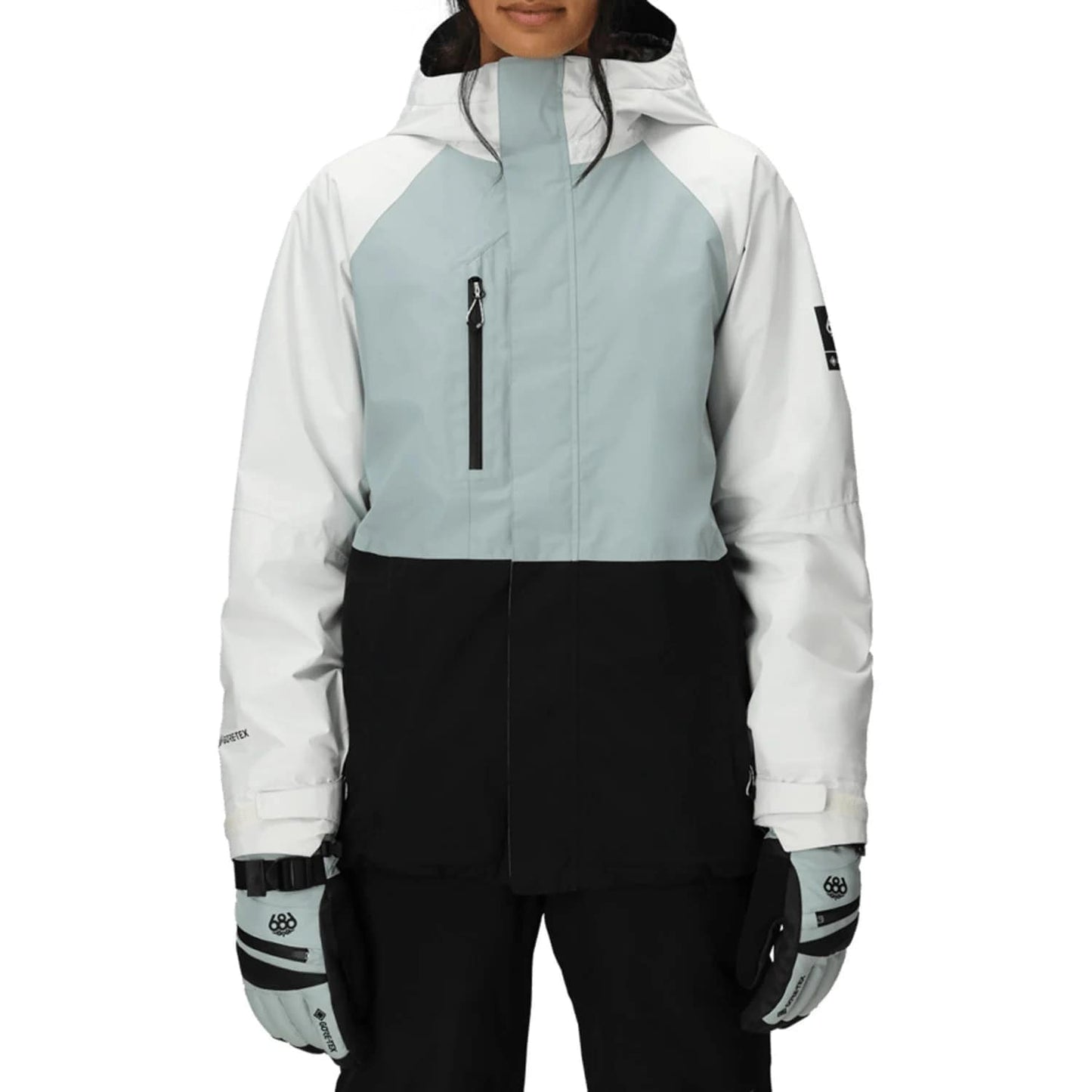 686 gore-tex willow insulated women’s jacket-color-dusty marine colorblock