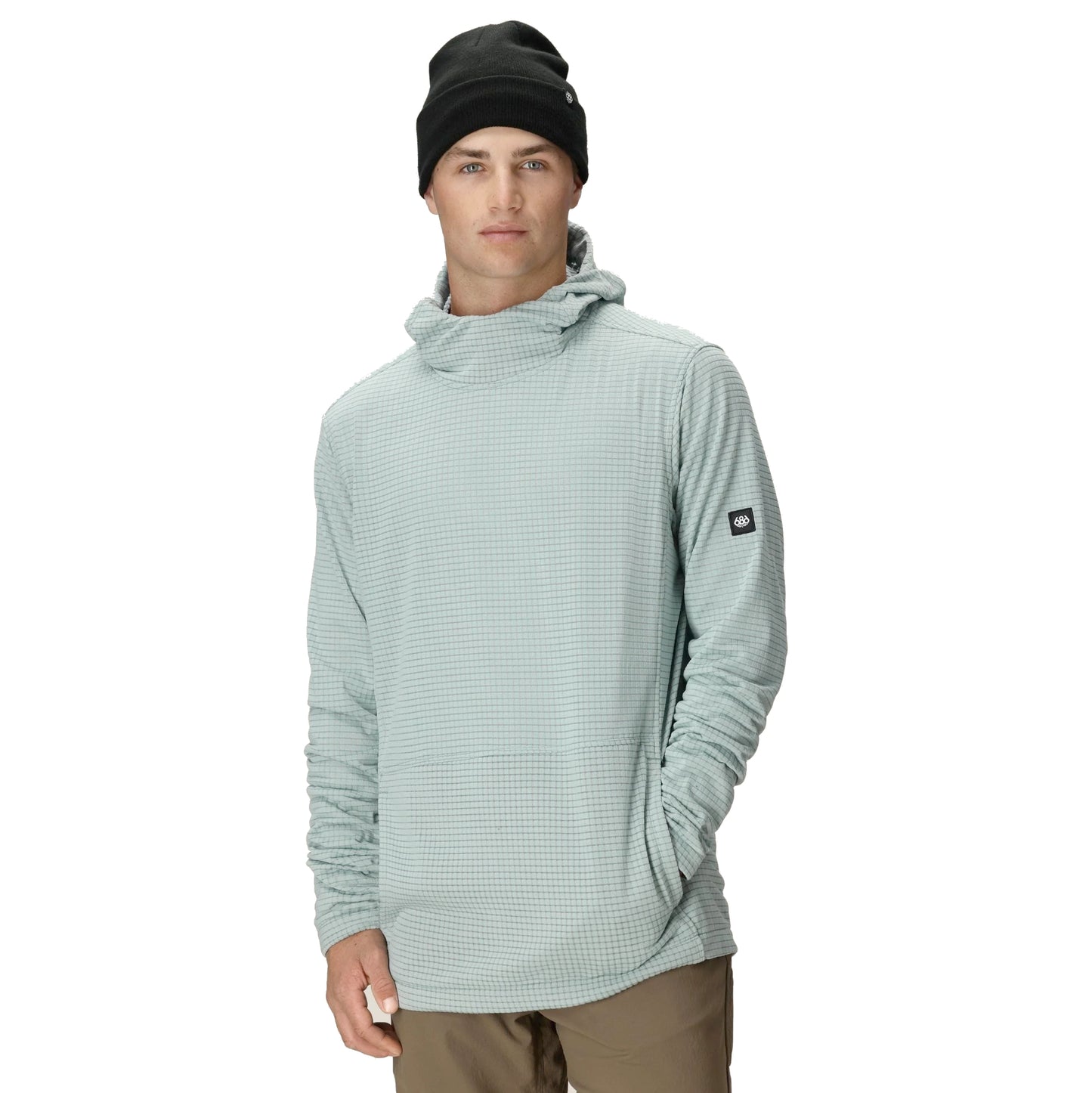 686 mission grid fleece hoodie-color-dusty marine