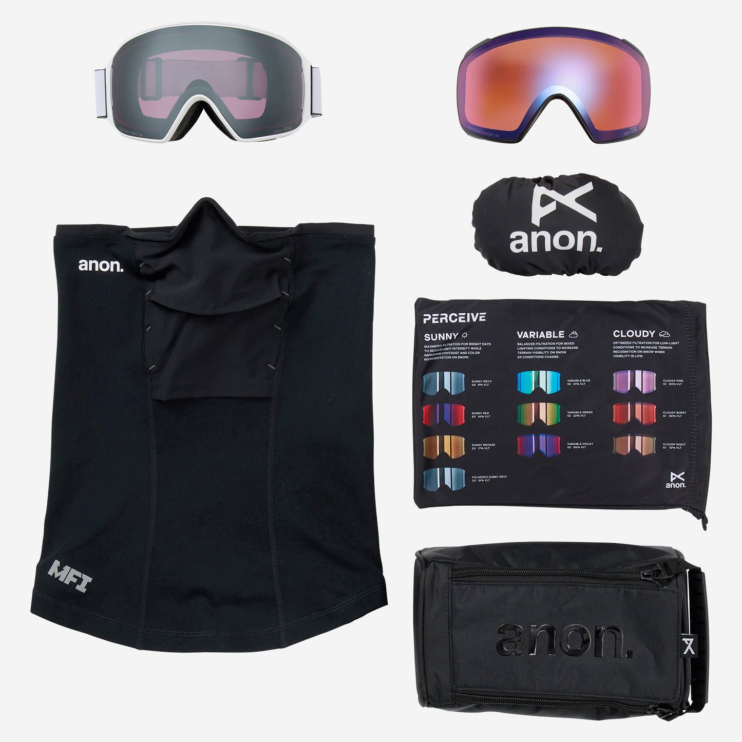 anon m4 toric goggles with bonus lens and mfi mask-color-white/perceive sunny onyx