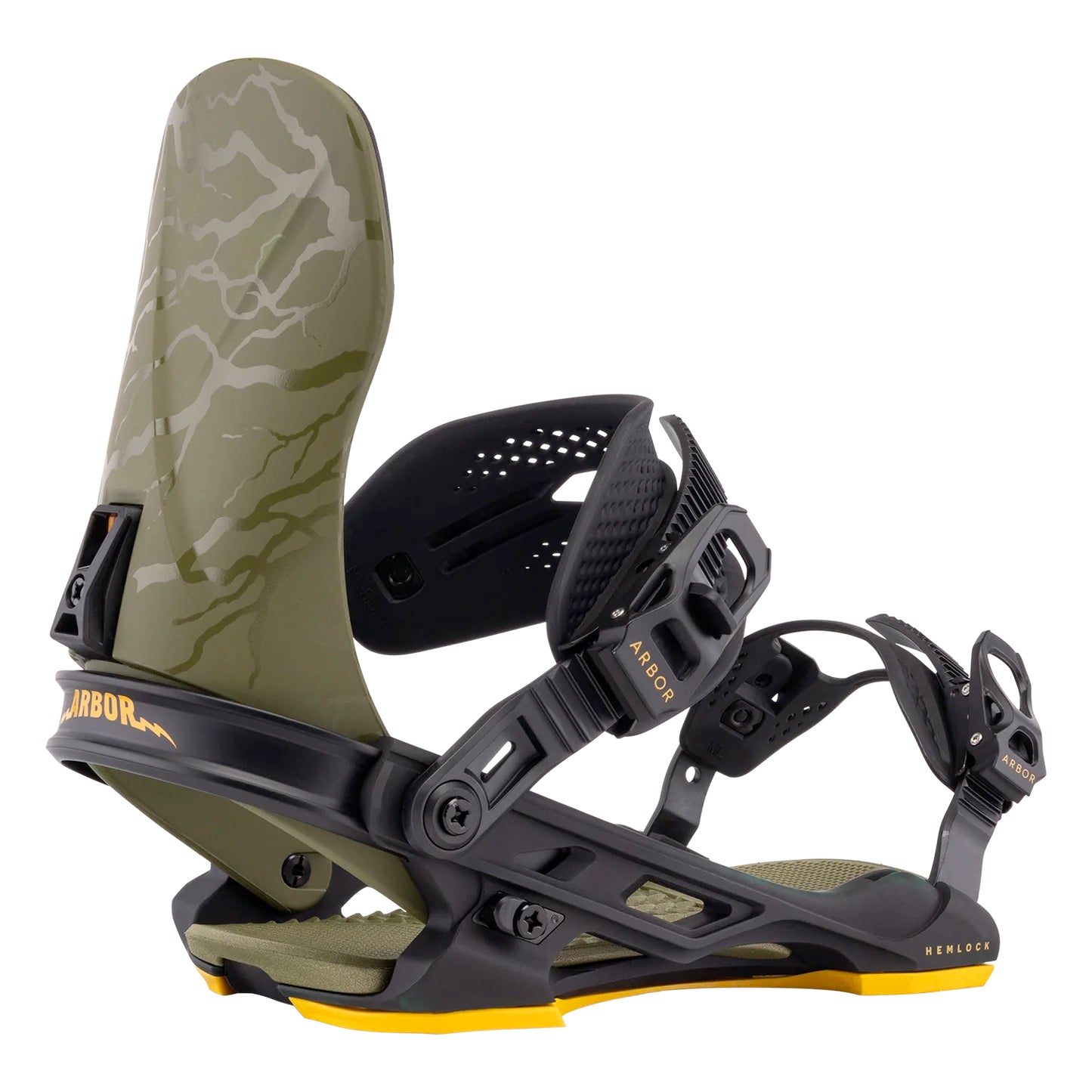 Arbor Hemlock Snowboard Bindings 2026 L Military Black