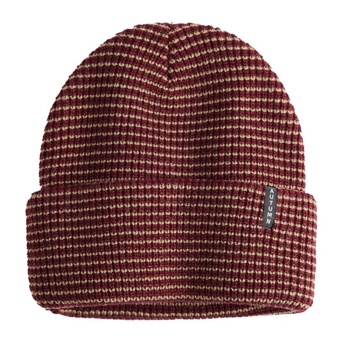 Autumn Stripe Beanie One Size Merlot