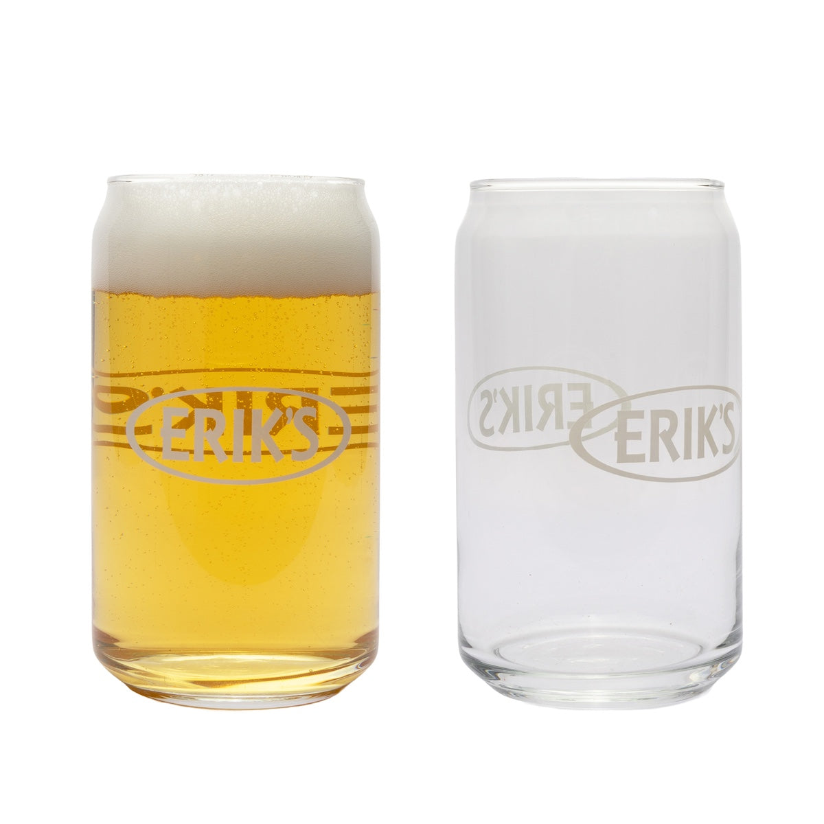 eriks oval decal 16 oz can pint glass