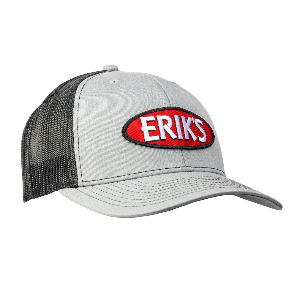 ERIK’S Oval Logo Trucker Hat One Size Grey/Black