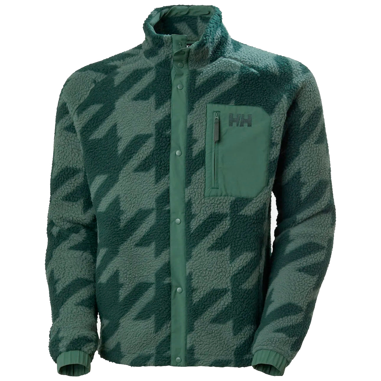 hh winter gear Helly Hansen Men's Panorama Printed Pile Snap Green M