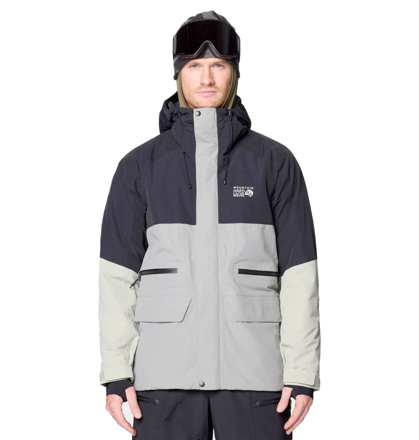 mountain hardwear first tracks men’s jacket-color-wet stone, whit