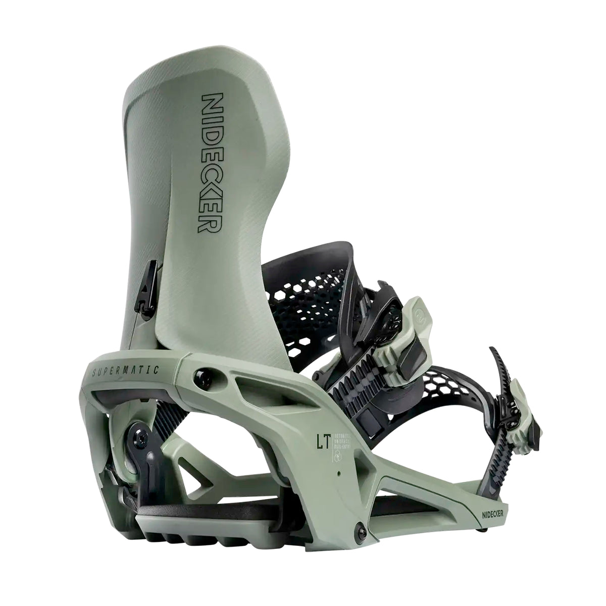 Nidecker LT Supermatic Snowboard Bindings Xl Olive
