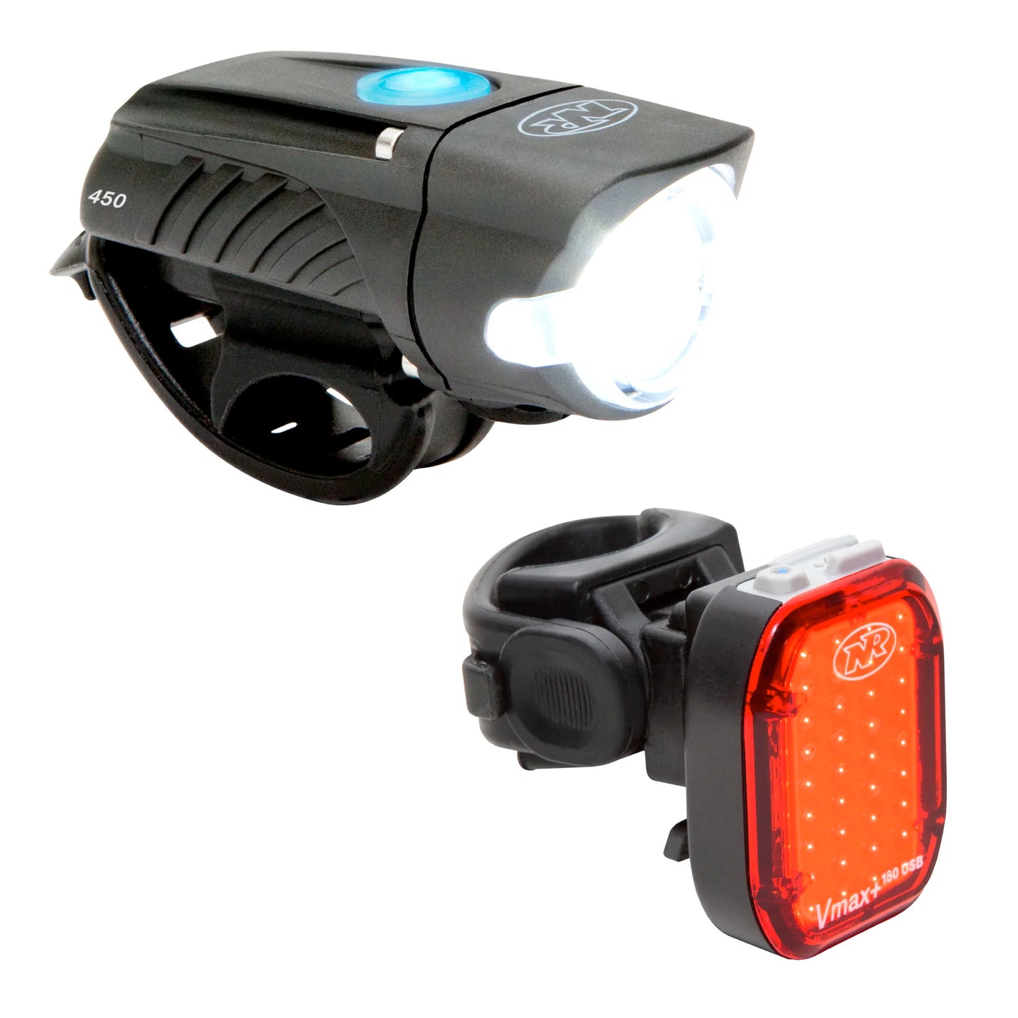 niterider swift 450 and vmax+ 180 combo front and rear light set