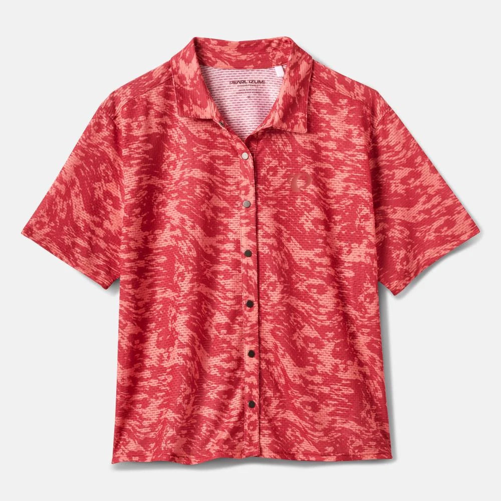 pearl izumi canyon tech snap short sleeve women’s jersey-color-hawaiian nectar waverock