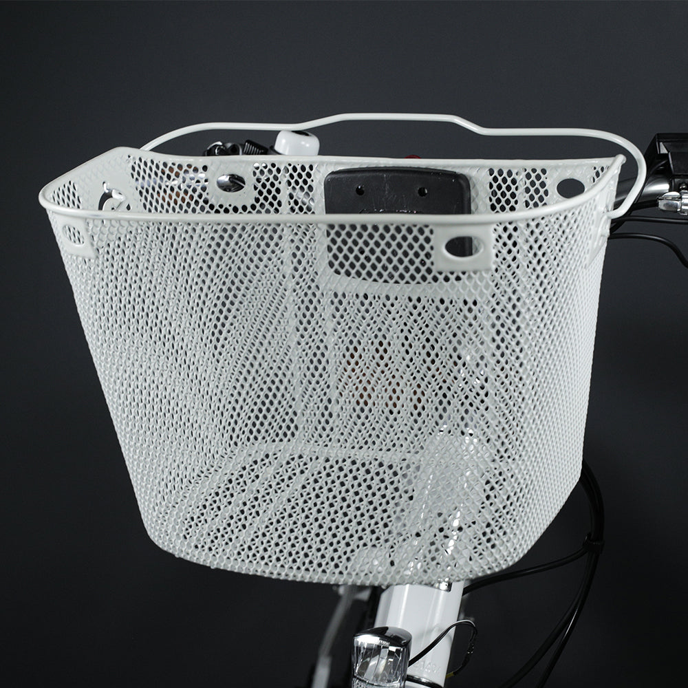 serfas metal front basket w/mesh bag-color-wht