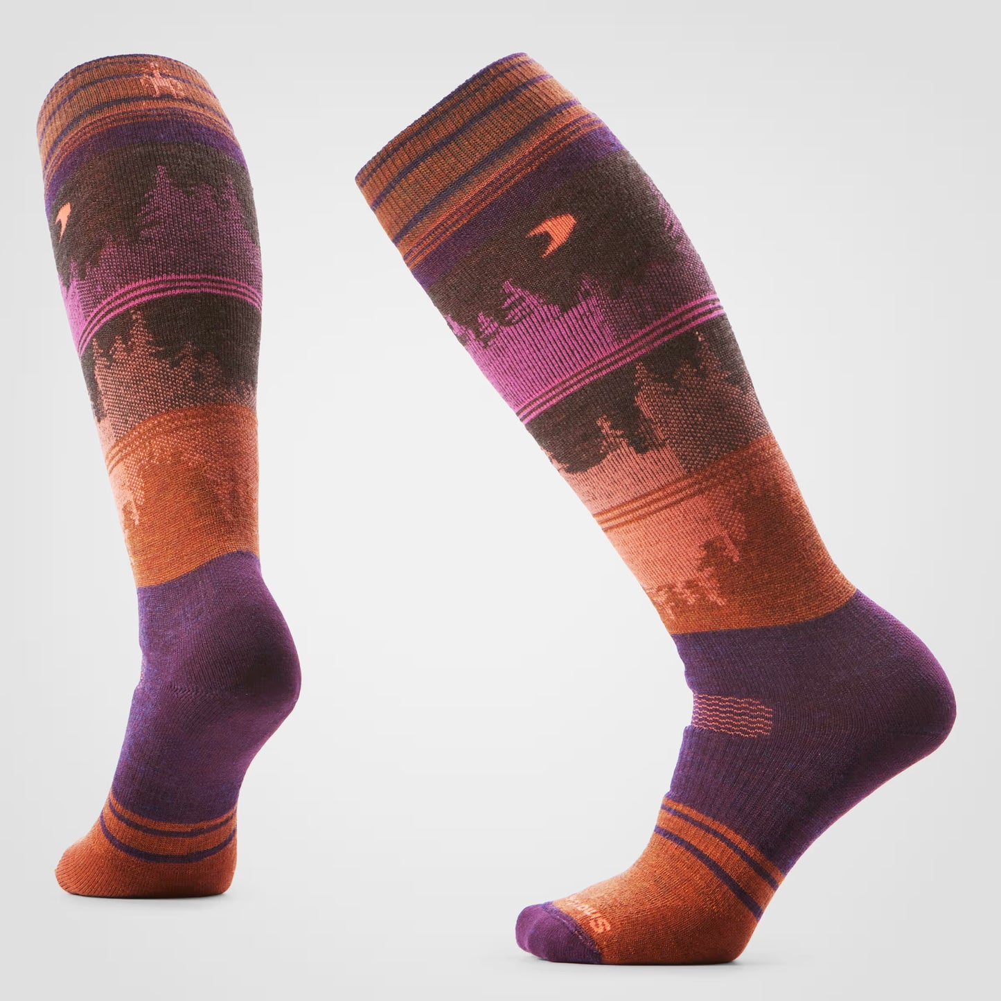 smartwool snowboard full cushion twilight vista over the calf women’s socks-color-purple iris