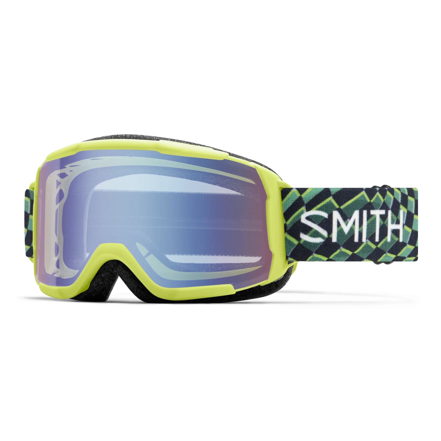 smith daredevil kids’ goggles-color-electric lime left turn | blue sensor mirror
