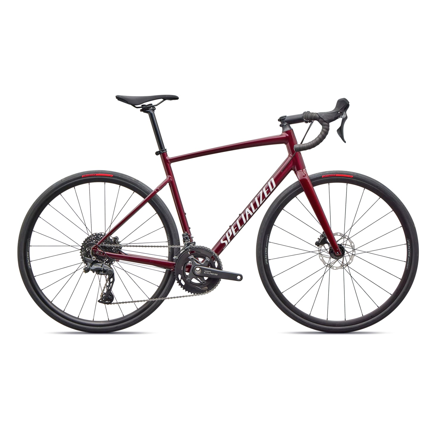 specialized allez e5 road bike-color-maroon/white