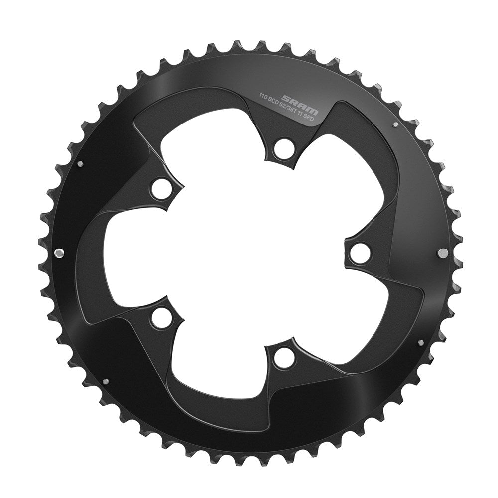 sram red 22 52t x 110mm bcd yaw chainring with two pin positions returned item