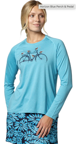 Terry Tech Tee Flow Long Sleeve 2Xl Horizon Blue Perch Pedal
