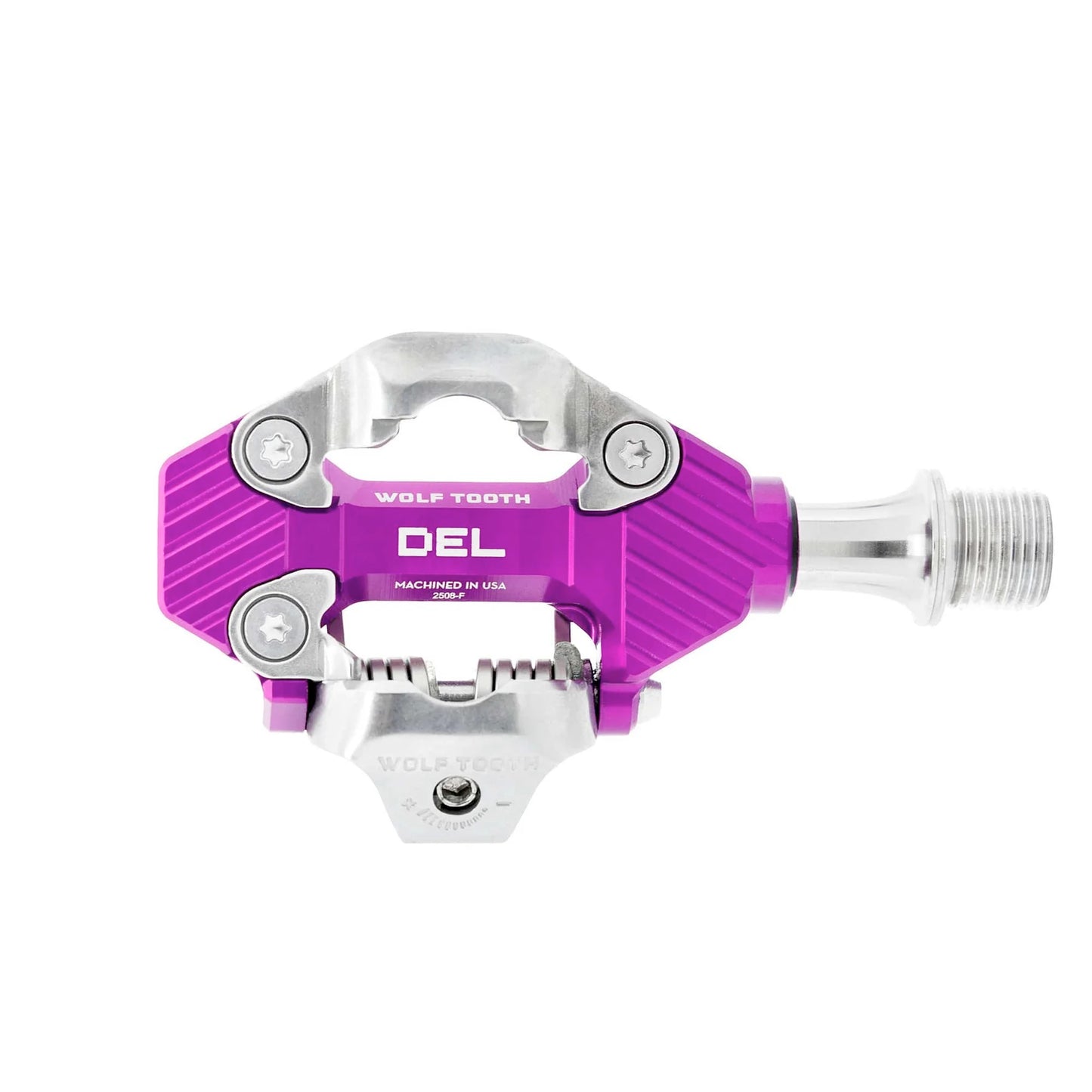wolf tooth components del gravel race clipless pedals-color-purple