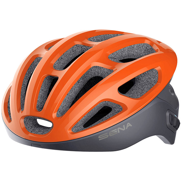 bike helmets with bluetooth Sena R1 Smart Cycling Helmet L Electric Tangerine