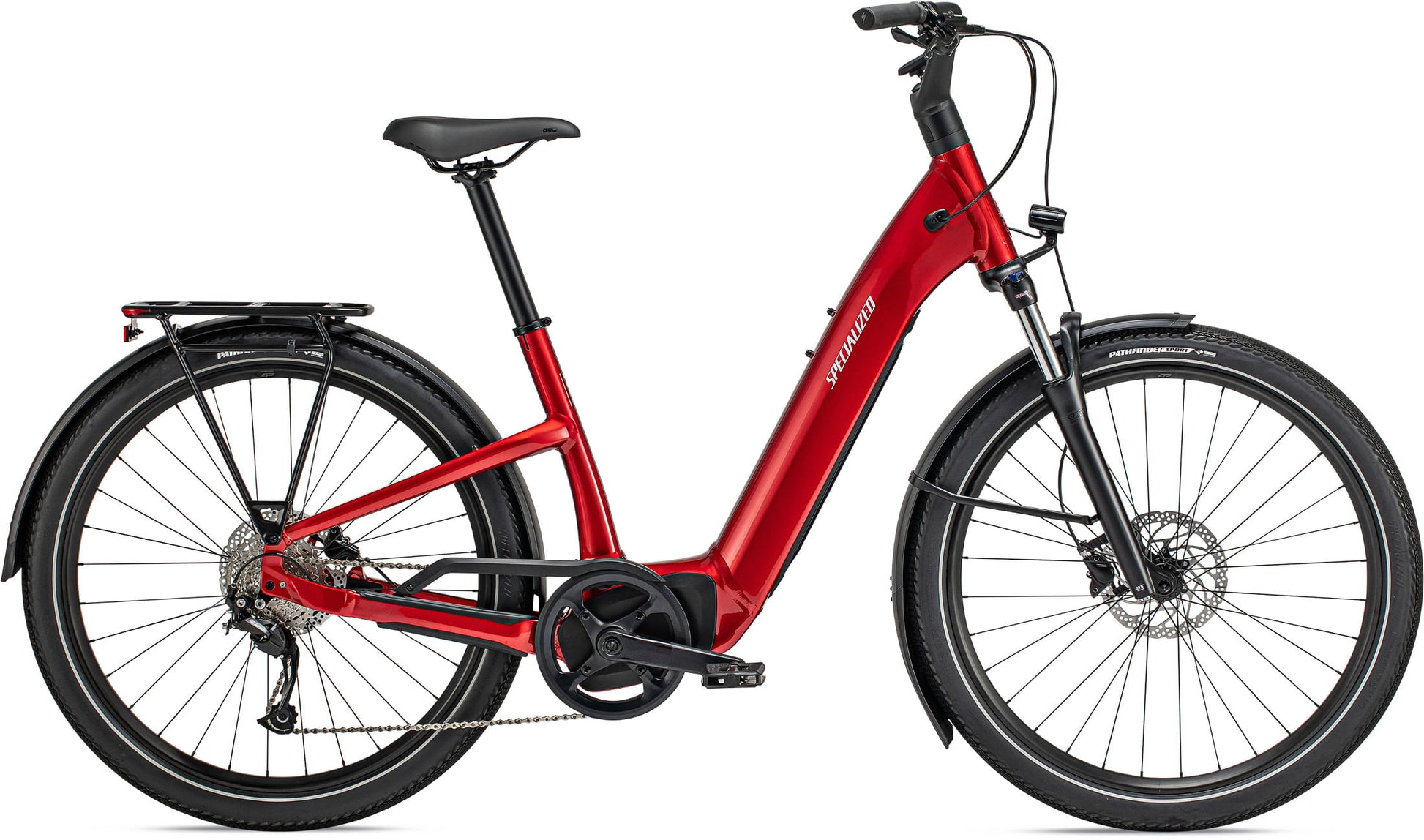 Specialized Turbo Como 3.0 Electric Bike, Red Tint / Silver Reflective L