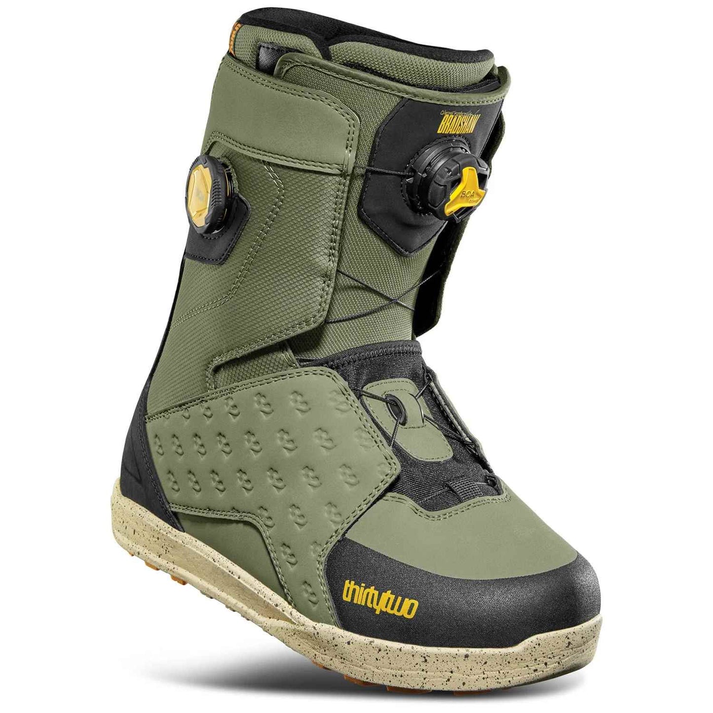 32 lashed x bradshaw double boa men’s snowboard boots 2026-color-olive/black