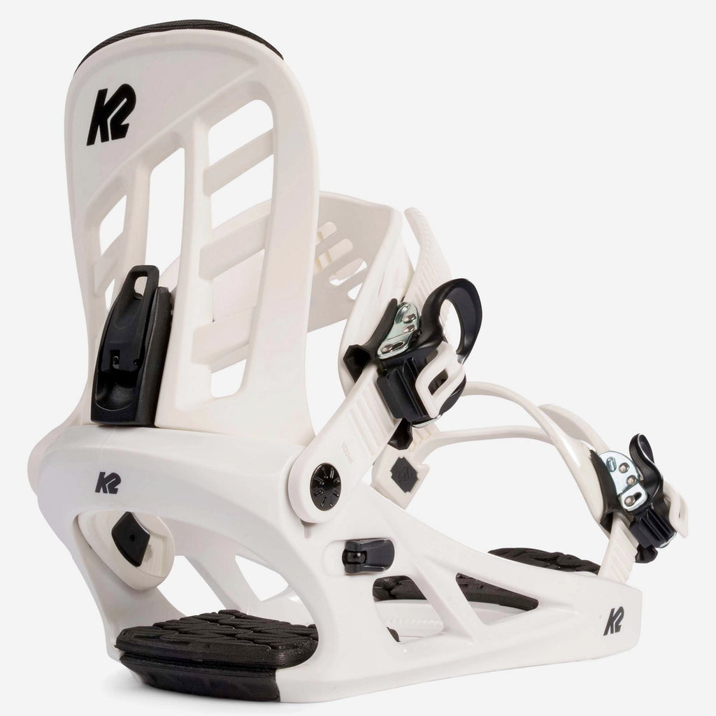 k2 union 159 snowboard K2 You+h Snowboard Bindings 2026 M White