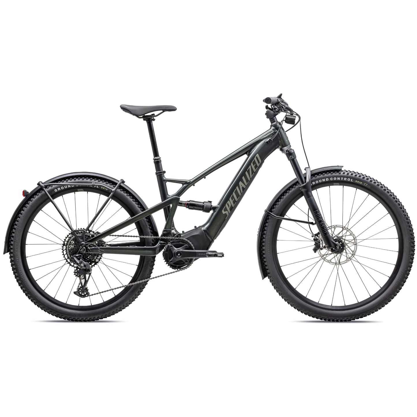 specialized <modelyear>> turbo tero x 5.0 full suspension electric bike-color-oak green metallic/oak green