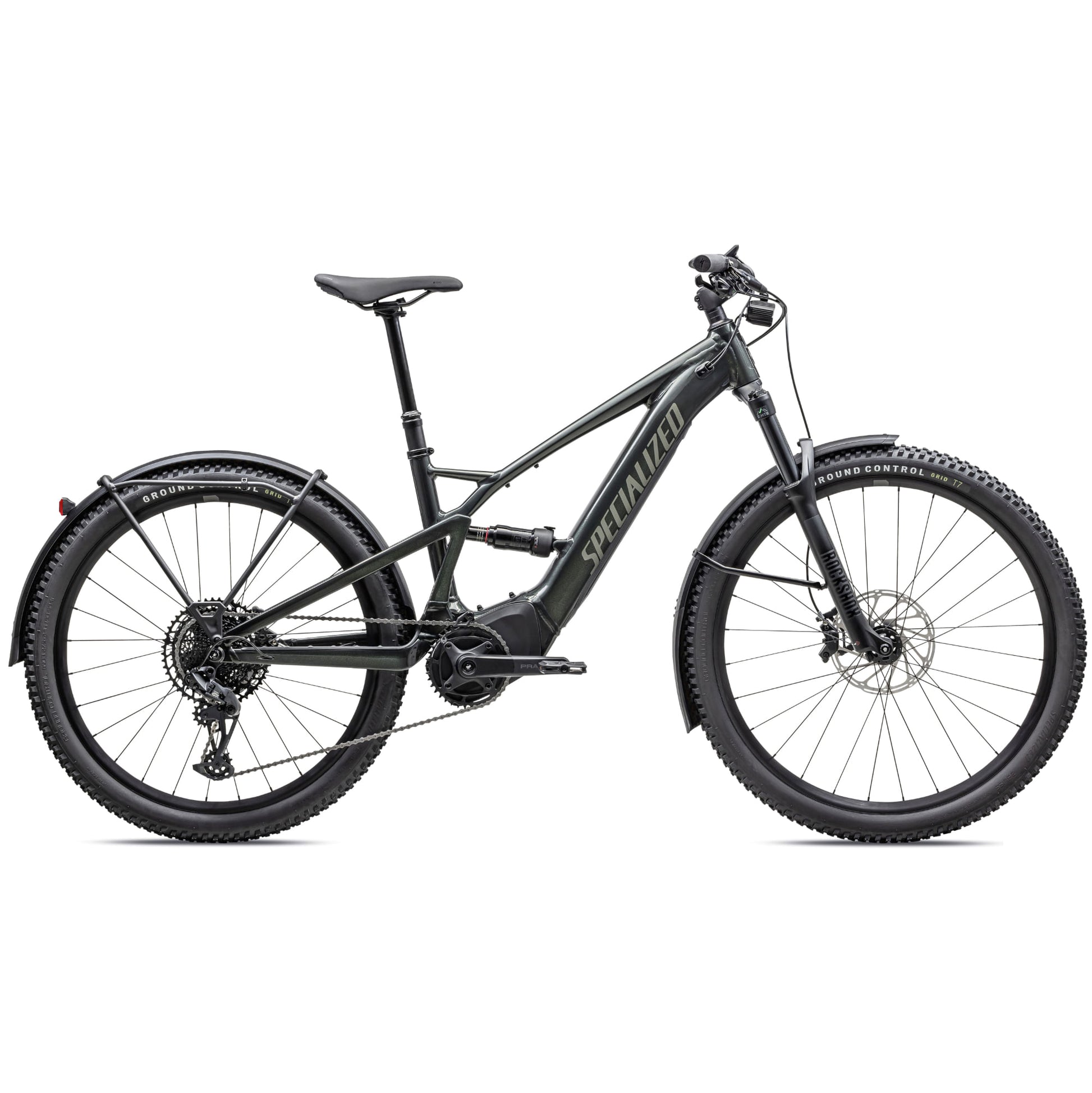 specialized <modelyear>> turbo tero x 5.0 full suspension electric bike-color-oak green metallic/oak green