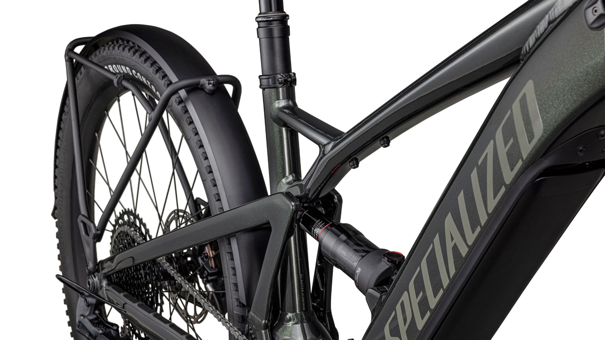 specialized <modelyear>> turbo tero x 5.0 full suspension electric bike-color-oak green metallic/oak green