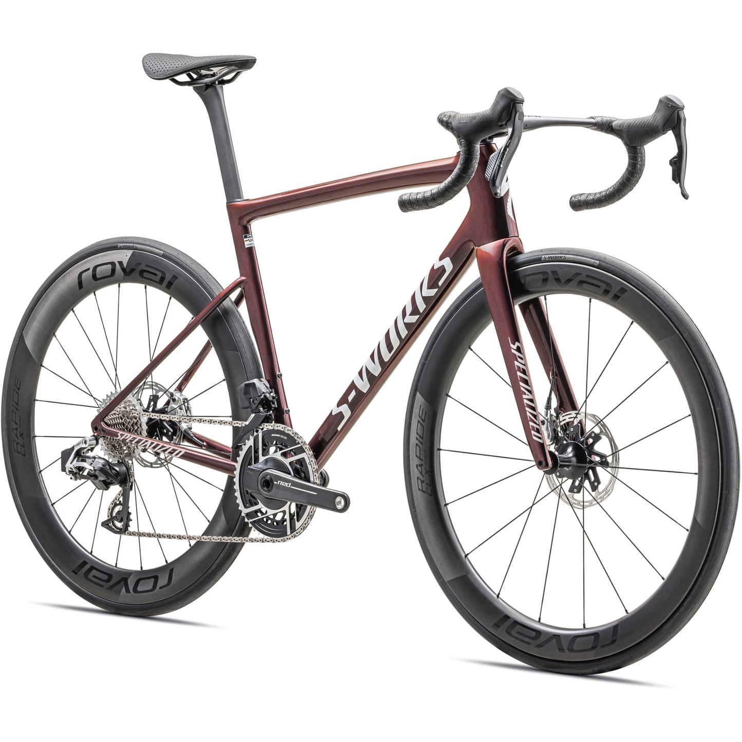 s-works 2025 tarmac sl8 etap road bike-color-gloss salidity red/metallic white silver