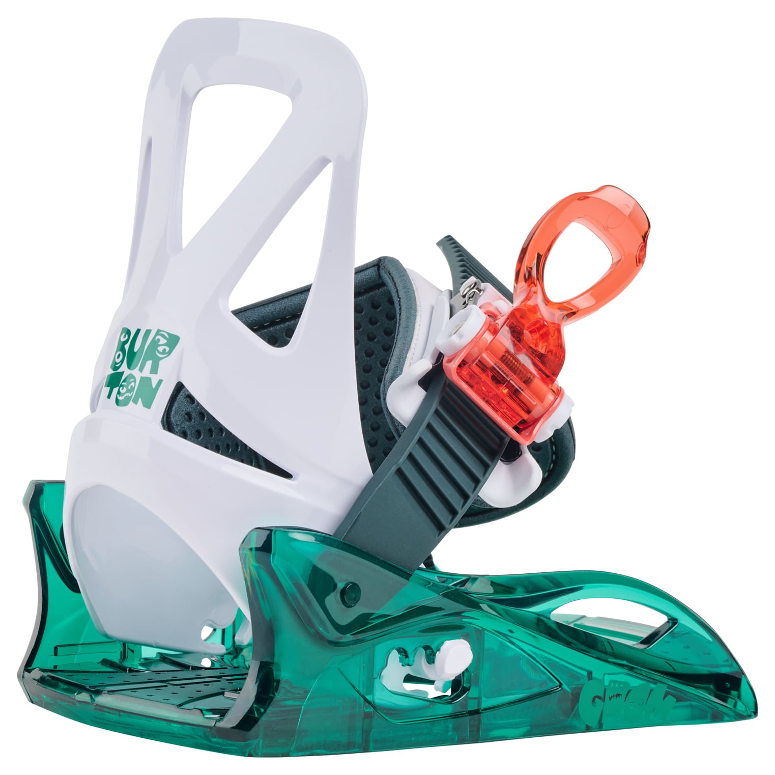 burton mini grom kids’ snowboard bindings 2025-color-green/multi