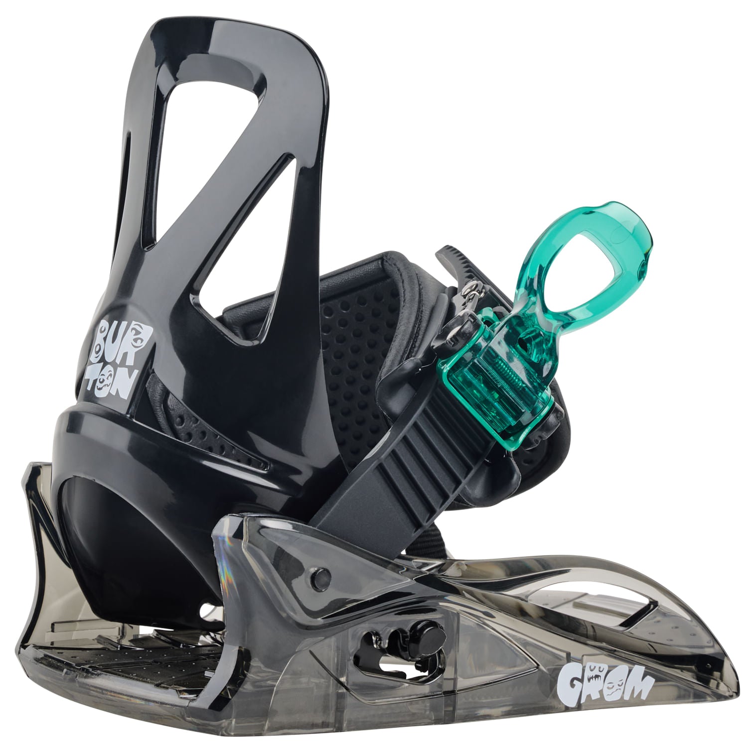 burton mini grom kids’ snowboard bindings 2025-color-black