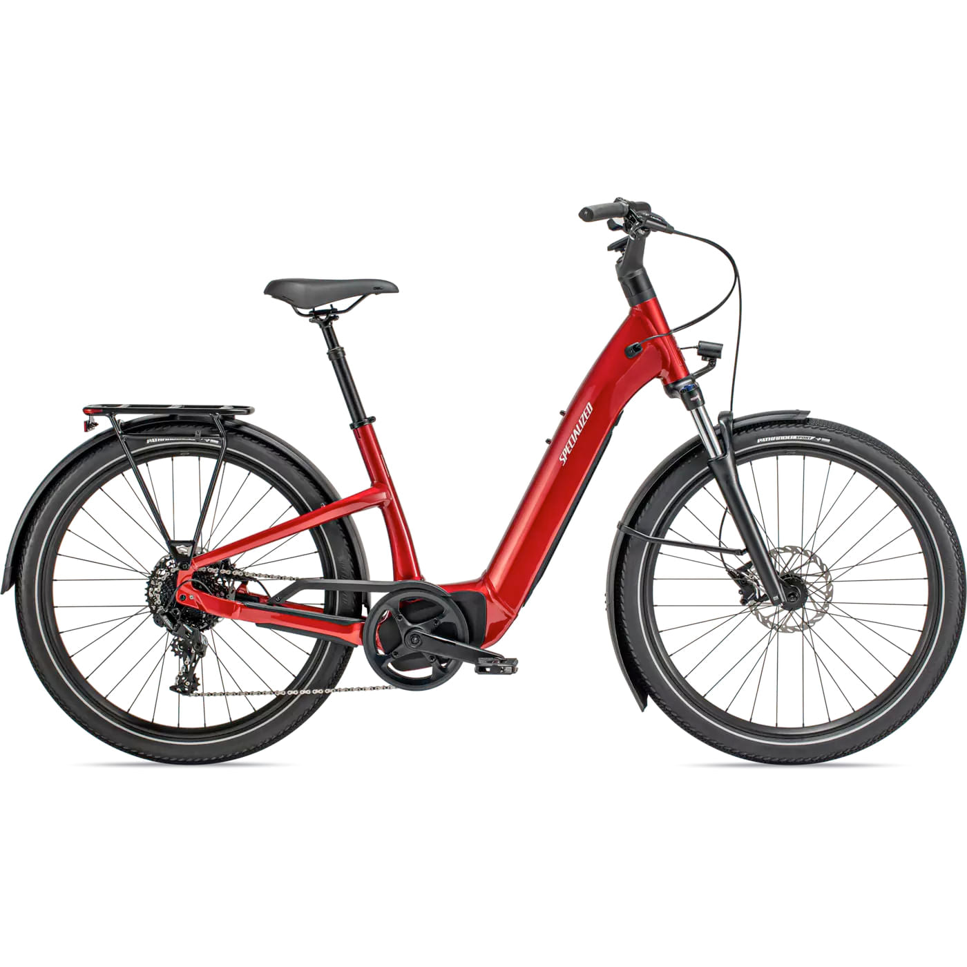 Specialized Turbo Como 4.0 Electric Bike, Red Tint / Silver Reflective M
