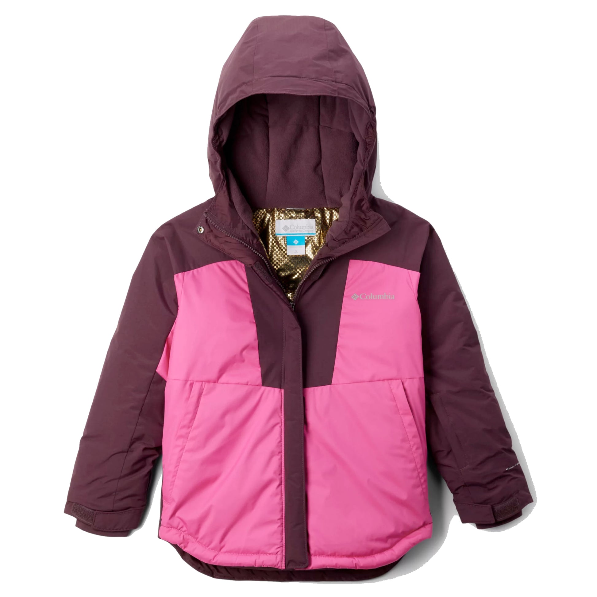 columbia mighty mogul iii kids’ jacket-color-pink ice, moonvista