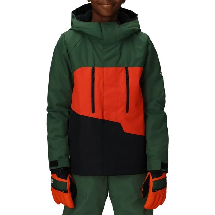 686 Geo Insulated Kids’ Jacket Xl Moss Green Colorblock