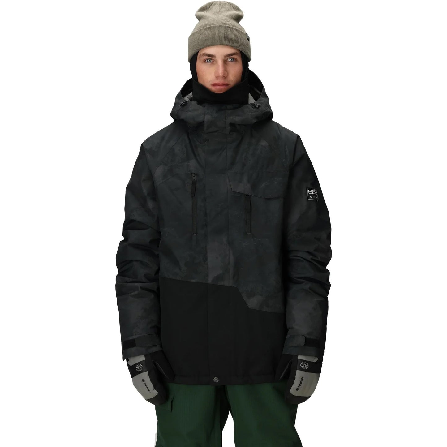 686 geo insulated men’s jacket-color-black hemisphere