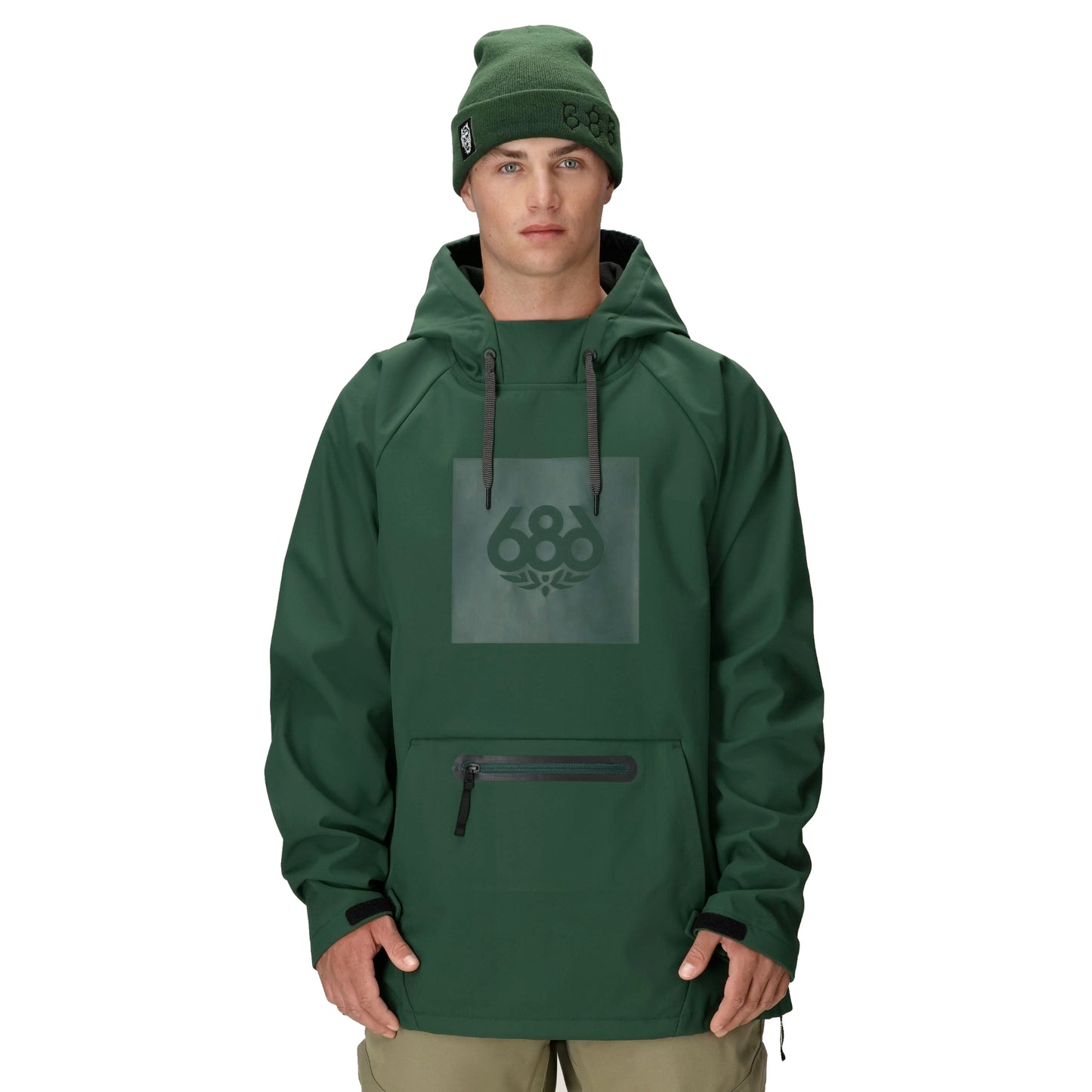 686 men’s waterproof hoodie-color-moss green