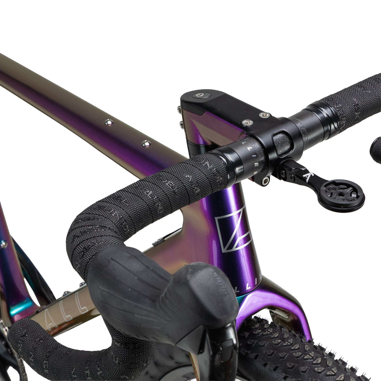 allied able sram force xplr axs gravel bike-color-harlequin purple to green