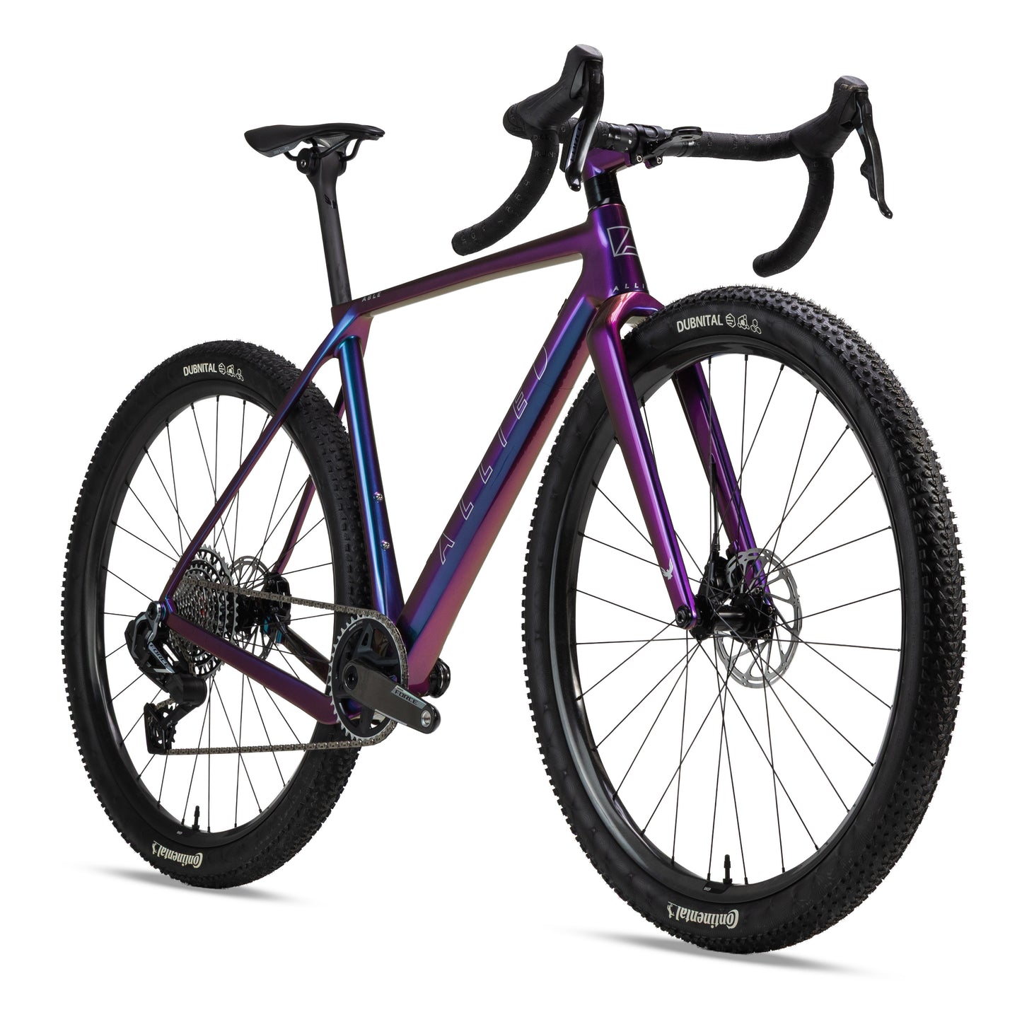 allied able sram force xplr axs gravel bike-color-harlequin purple to green