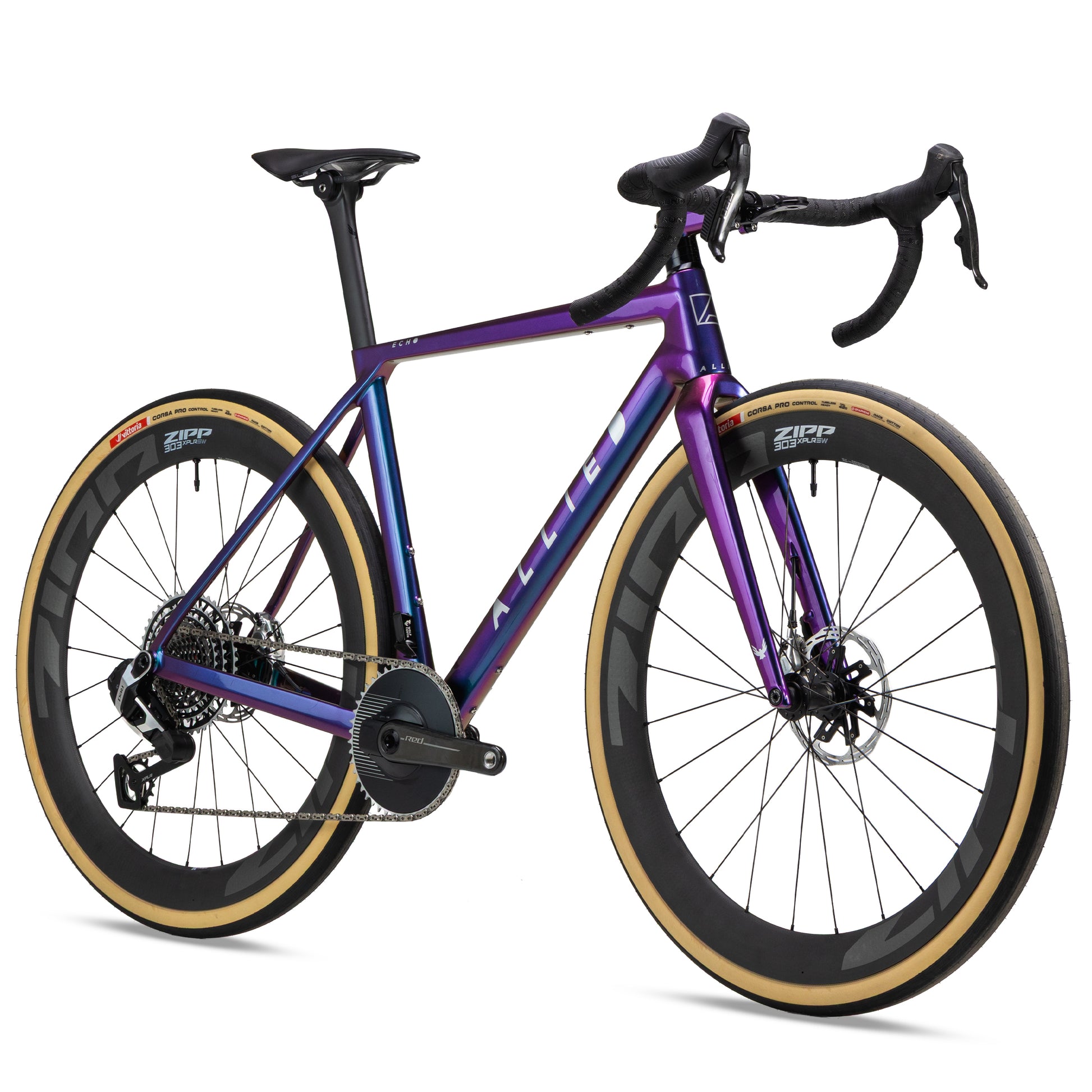 allied echo sram red xplr axs all road bike-color-harlequin purple to green