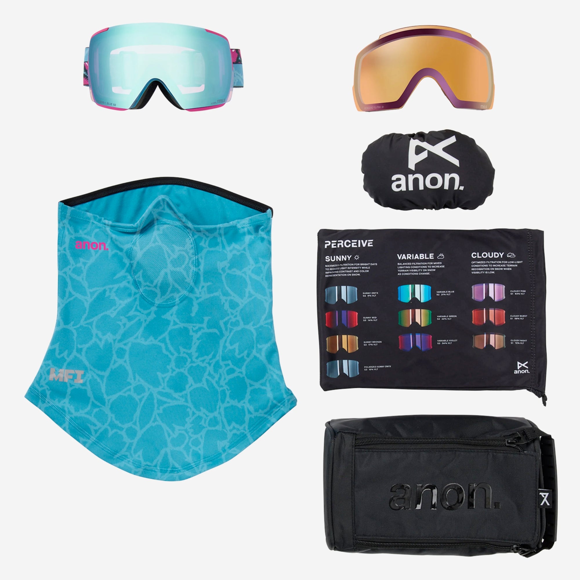 Anon M5S Goggles + Bonus Lens + MFI® Face Mask | Ski and Snowboard