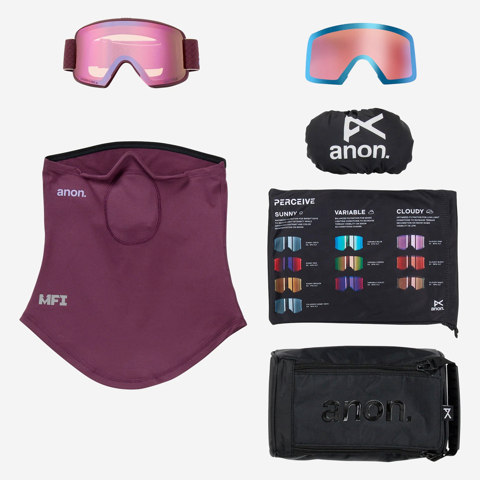 Anon M5S Goggles + Bonus Lens + MFI® Face Mask | Ski and Snowboard