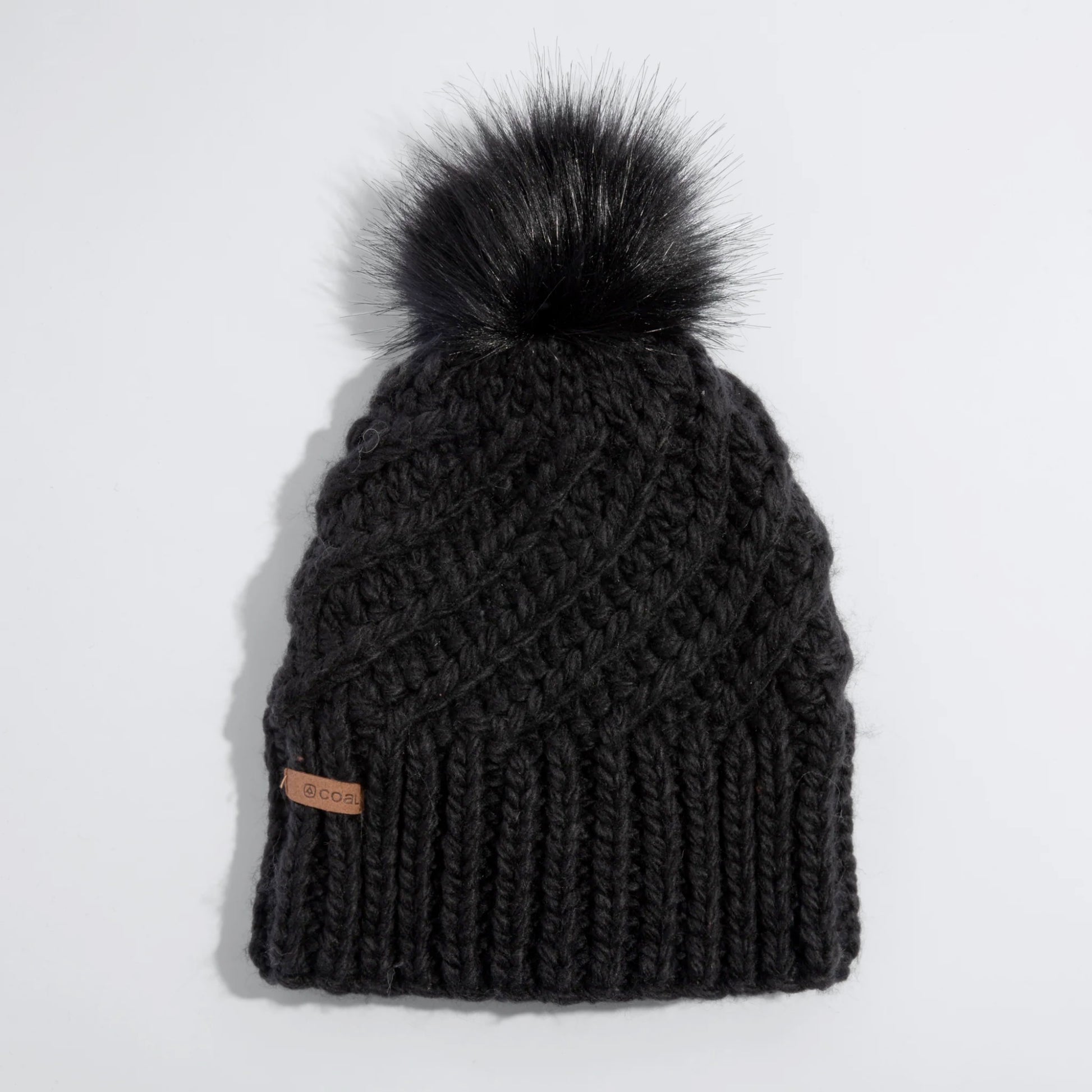 coal maizy knit beanie-color-black