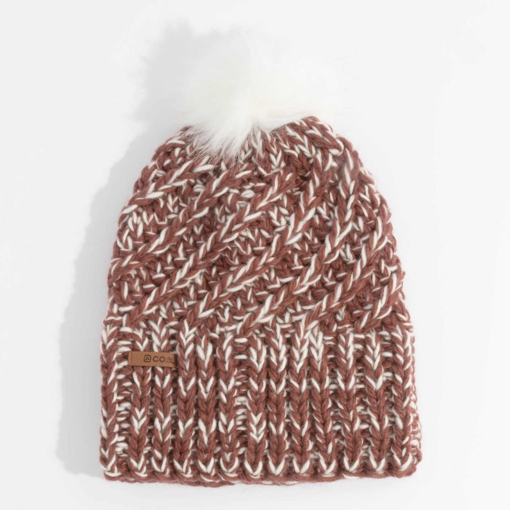coal maizy knit beanie-color-burgundy speckle