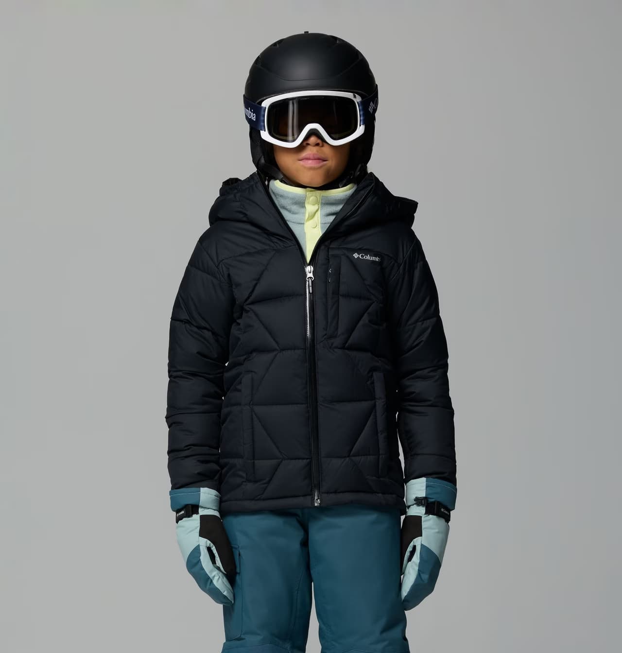 columbia winter powder iii quilted kids’ jacket-color-black