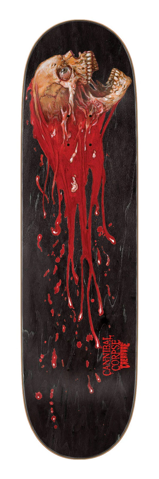 creature cannibal corpse skull & blood skateboard deck-color-red